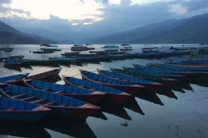Photo of a bunch of boats that are sitting in the water, Myanmar, India, Nepal, June 2015, Reinder Nijhoff
