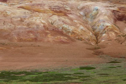 Photo of a horse standing in the middle of a desert, Iceland, June 2016, Reinder Nijhoff