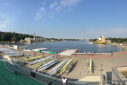 Photo of a large body of water with a lot of boats in it, Fisu WC, Poznan, September 2016, Reinder Nijhoff