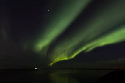 Photo of the aurora bore is shining brightly in the night sky, Northern Lights, October 2016, Reinder Nijhoff