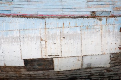 Photo of a close up of a rusted metal structure, Greenland, October 2017, Reinder Nijhoff