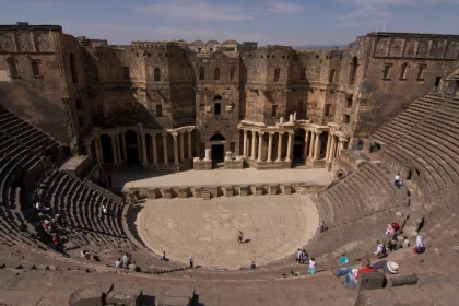 Photo of an aerial view of a roman amphit, Jordan, Syria, Lebanon, May 2009, Reinder Nijhoff
